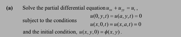 Solved a) Solve the partial differential equation | Chegg.com