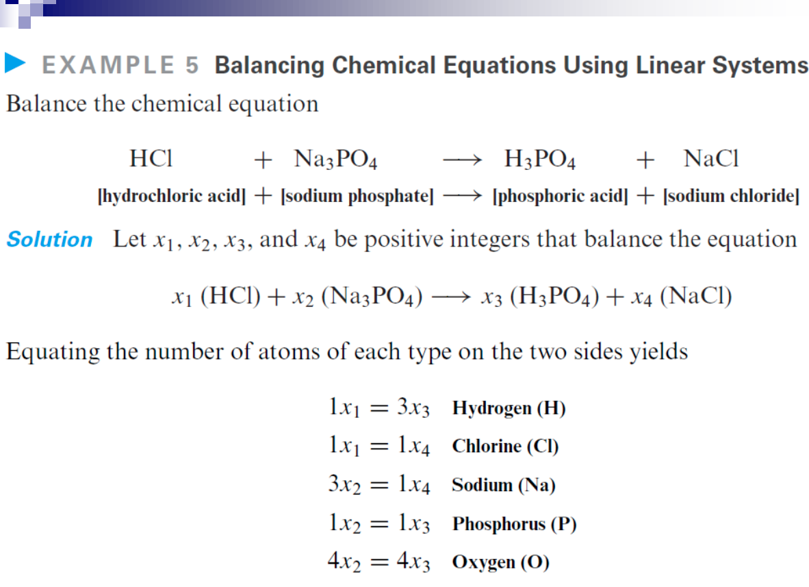 Solved Example 5 Balancing Chemical Equations Using Linear 4440