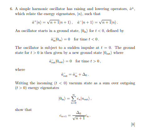 = 6. A simple harmonic oscillator has raising and | Chegg.com