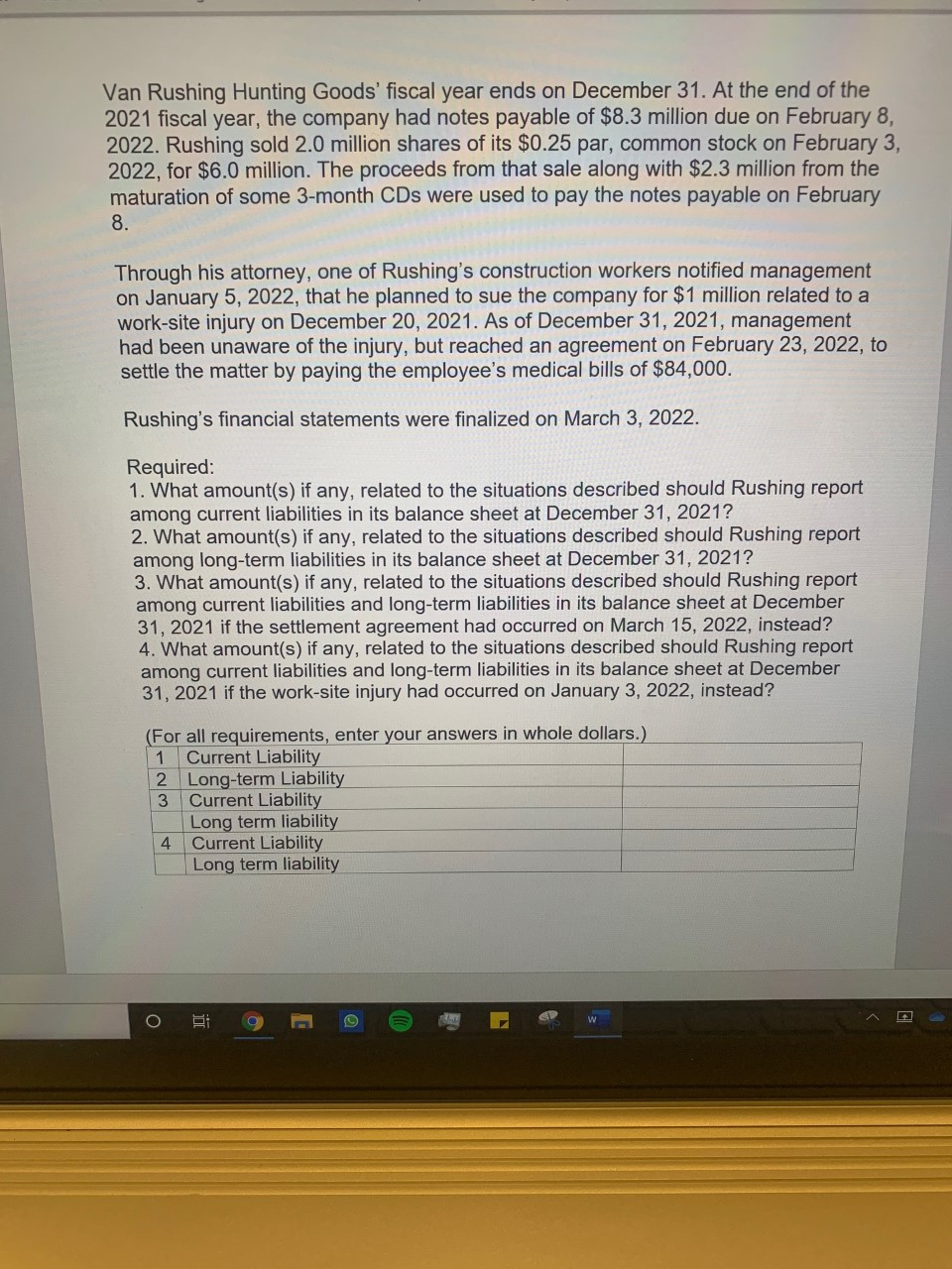Solved Van Rushing Hunting Goods' fiscal year ends on | Chegg.com