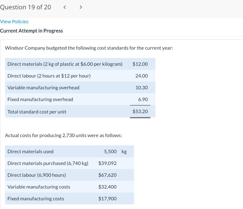 Solved 1) Calculate material price variance for