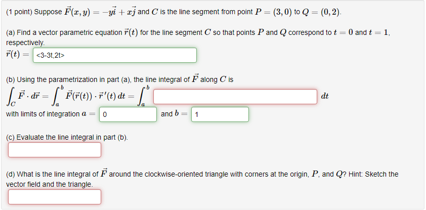 Solved 1 Point Suppose F⃗ X Y −yi⃗ Xj⃗ And C Is The