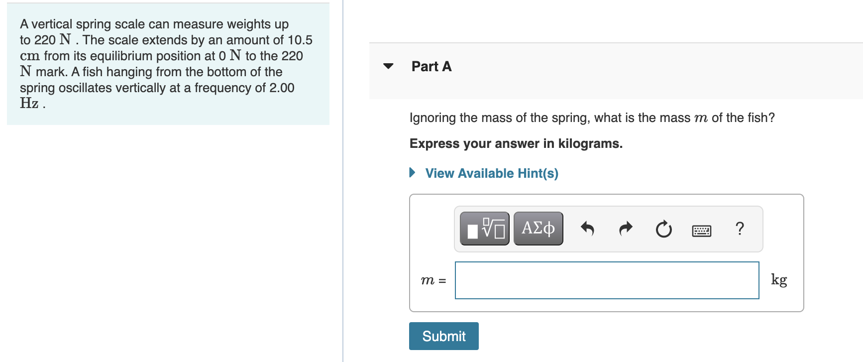 Solved A vertical spring scale can measure weights up to 220