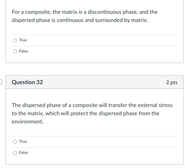Solved For a composite, the matrix is a discontinuous phase, | Chegg.com