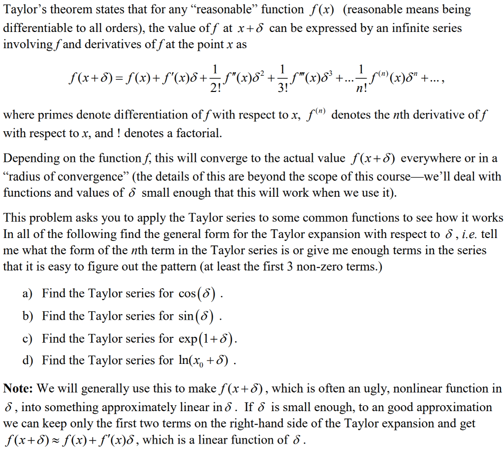Taylor's Theorem Example Solved Taylor's theorem states that for any