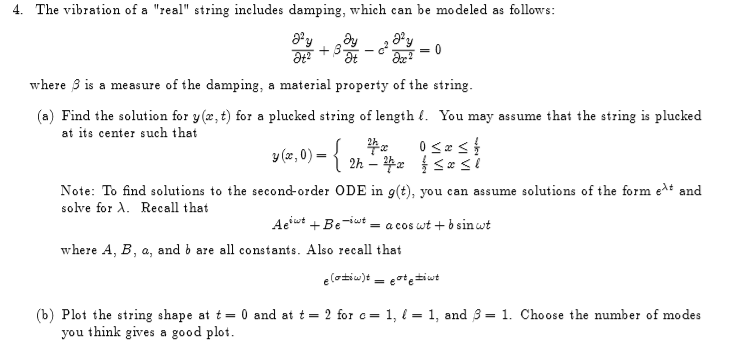 Solved 4. The vibration of a 