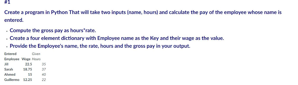 Solved #1 Create a program in Python That will take two | Chegg.com