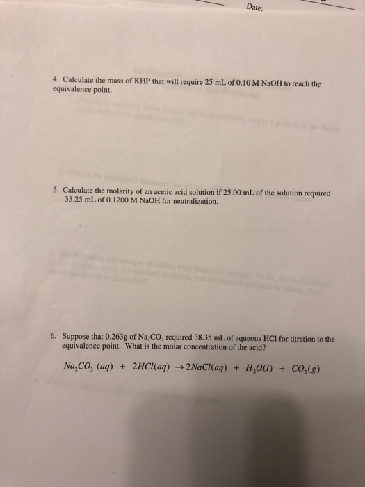 Solved AcidBase Titrations Acetic Acid in Vinegar