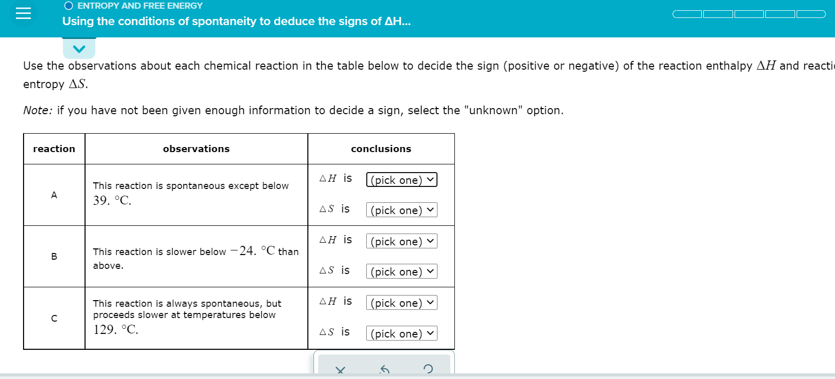 Solved O ENTROPY AND FREE ENERGY Using the conditions of | Chegg.com
