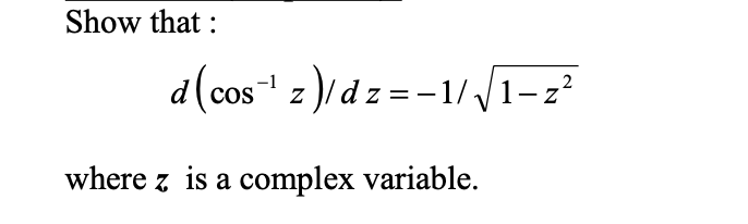 Solved Show that : d(cos-