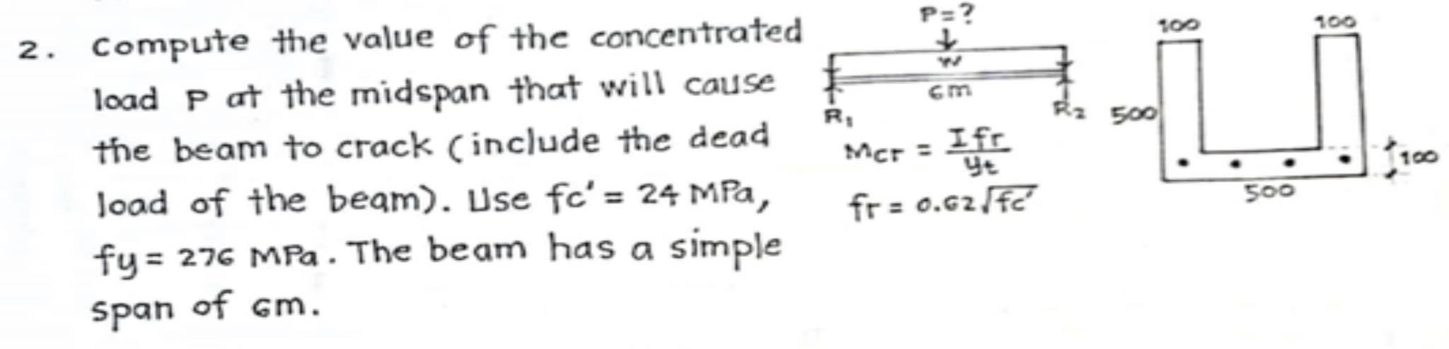 Solved 2. Compute the value of the concentrated load P at | Chegg.com