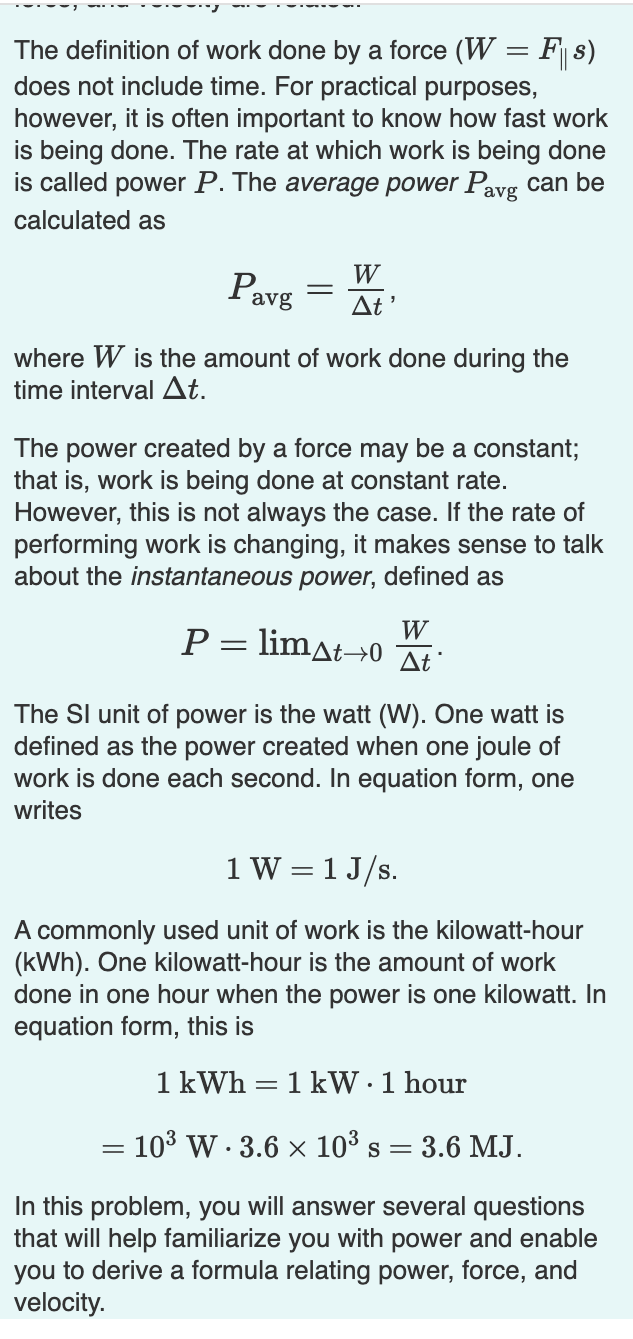 Solved learning goal to learn the definition of power and chegg
