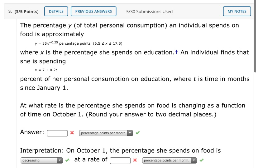 Solved 3. (3/5 Points] DETAILS PREVIOUS ANSWERS 5/30 | Chegg.com