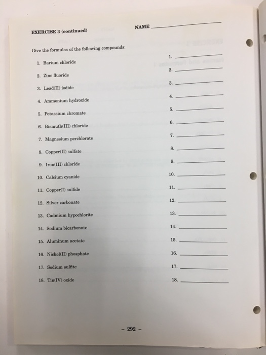 Solved NAME SECTION INSTRUCTOR DATE EXERCISE 3 Names and | Chegg.com