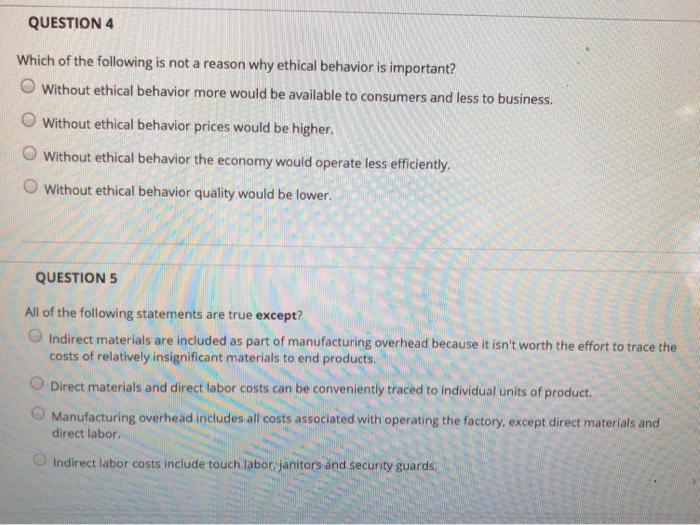 Solved QUESTION4 Which Of The Following Is Not A Reason Why | Chegg.com