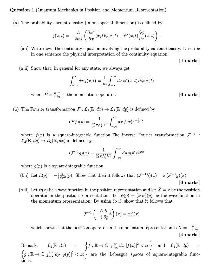 Solved Question 1 (Quantum Mechanics in Position and