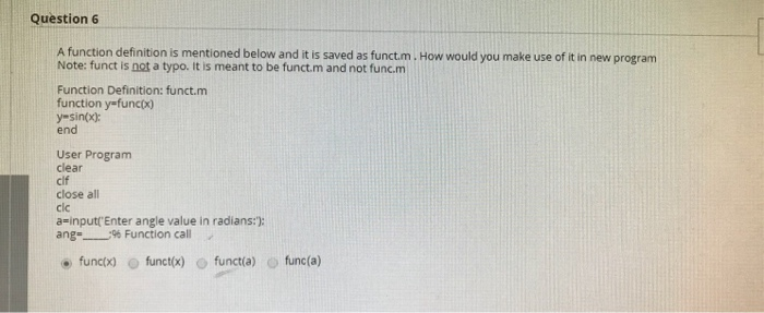 Solved Question 6 A function definition is mentioned below | Chegg.com