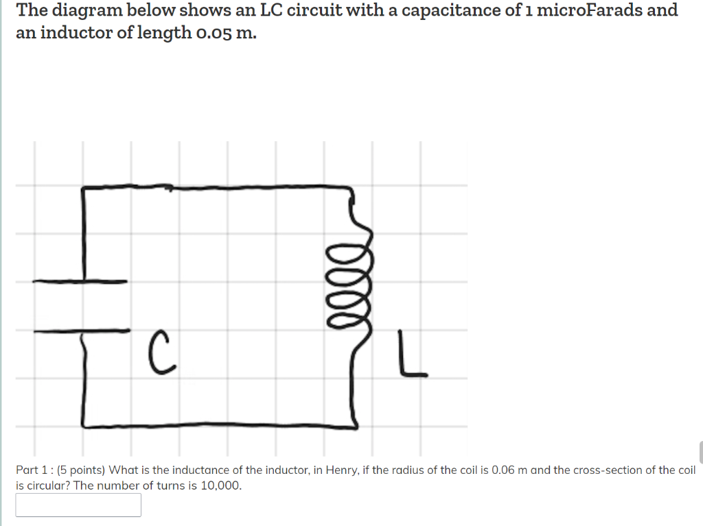 Solved The diagram below shows an LC circuit with a | Chegg.com