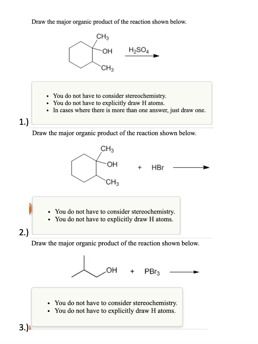 Draw The Major Organic Product Of The Reaction Shown Below. Pbr3 The