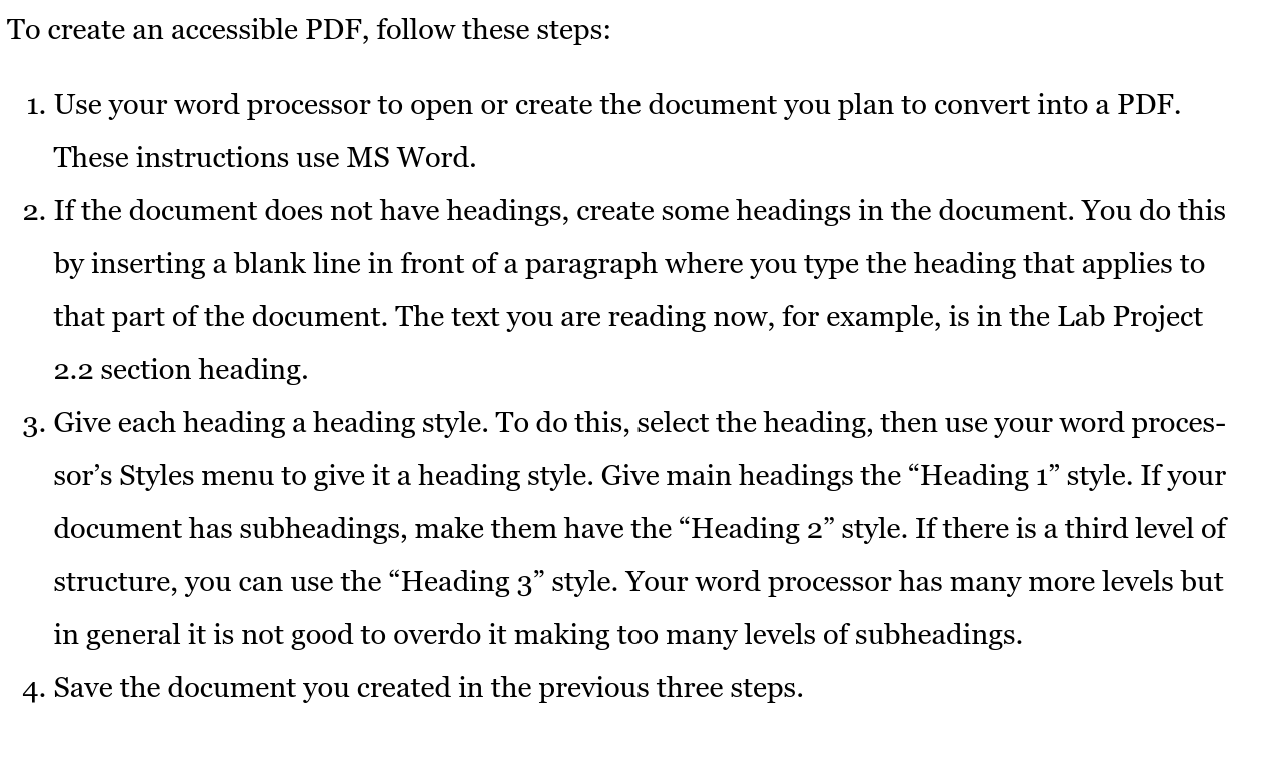 Solved 1. Use your word processor to open or create the | Chegg.com