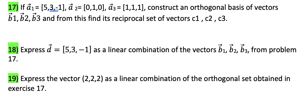 Solved Answer The Following Vector Analysis Problems. NOTE | Chegg.com