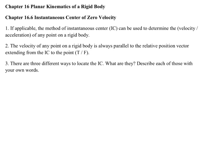 Solved Chapter 16 Planar Kinematics of a Rigid Body Chapter | Chegg.com