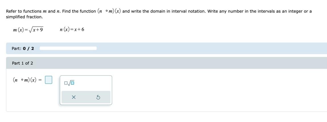 Solved Refer to functions m and n. Find the function (nom) | Chegg.com