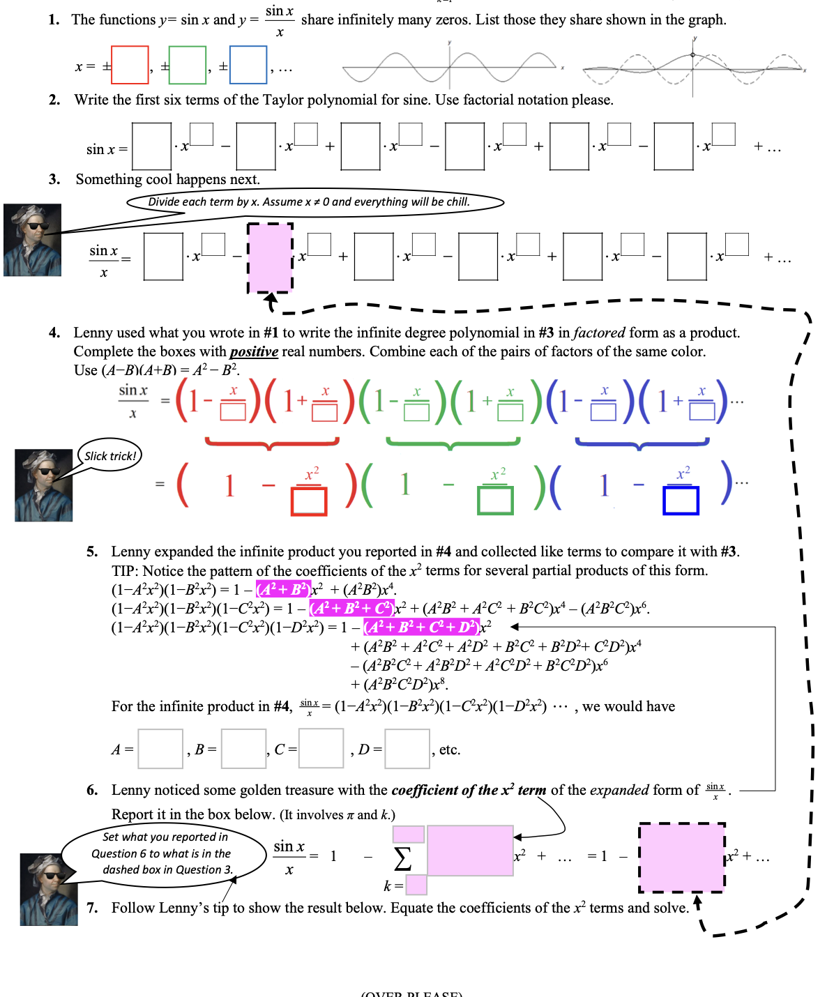 1. The functions y=sinx and y=xsinx share infinitely | Chegg.com