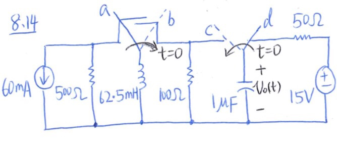 Solved 8.14 The two switches in the circuit seen in the | Chegg.com