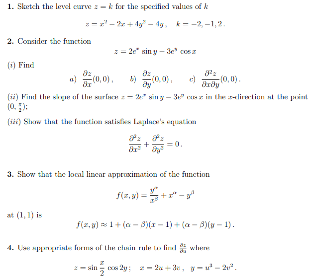 Solved 1. Sketch the level curve z = k for the specified | Chegg.com