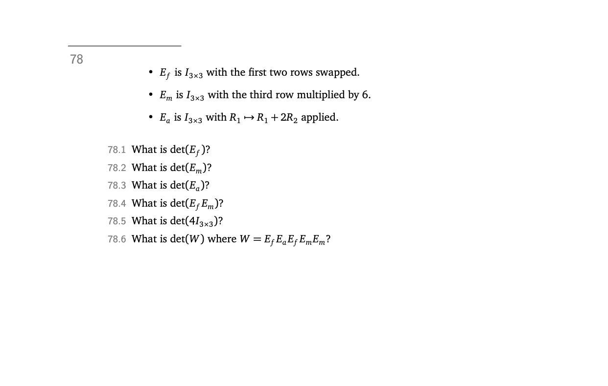 Solved - Ef is I3×3 with the first two rows swapped. - Em is | Chegg.com