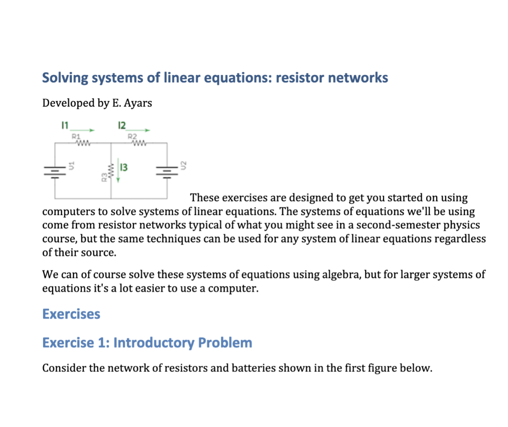 Solved Solving systems of linear equations resistor