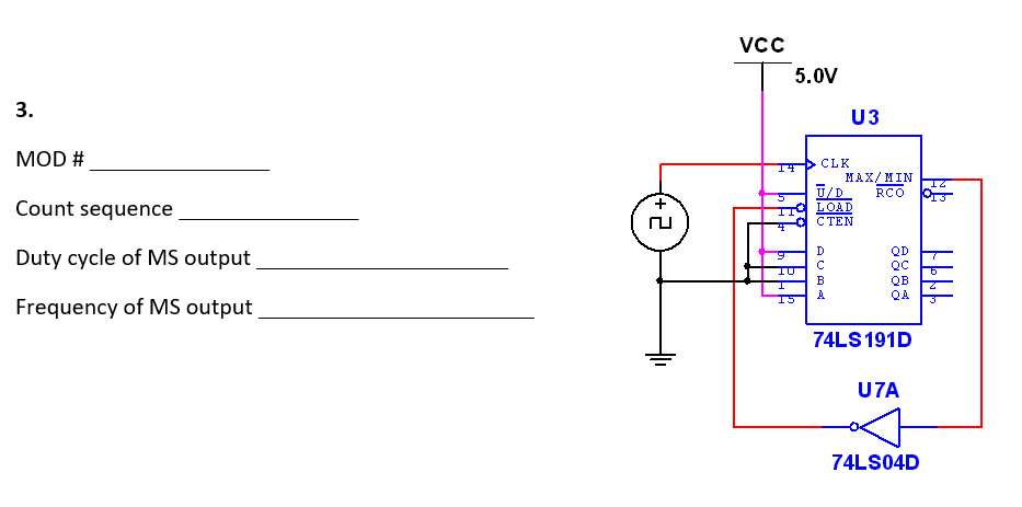 Solved VCC 5.0V 3. U3 MOD # 12 CLK MAX/MIN U/D RCO LOAD CTEN