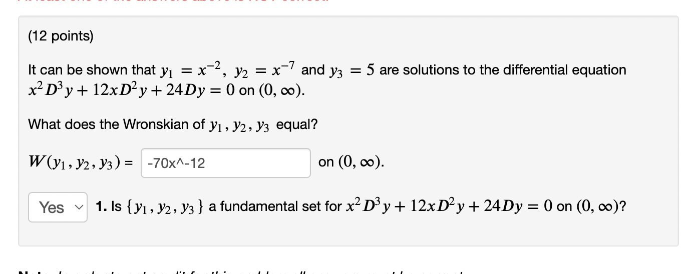 Solved It Can Be Shown That Y1 X 2 Y2 X 7 And Y3 5 Are Chegg Com   PhpDYplEG