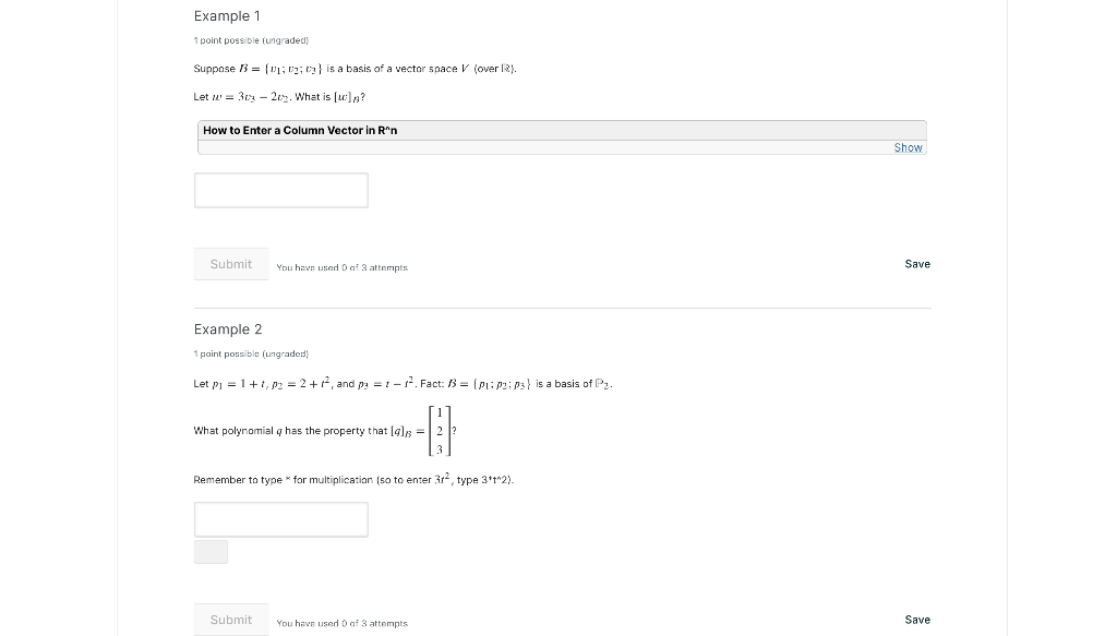 Solved Example 1 1 point possible (ungraded Suppose 13 = {1; | Chegg.com