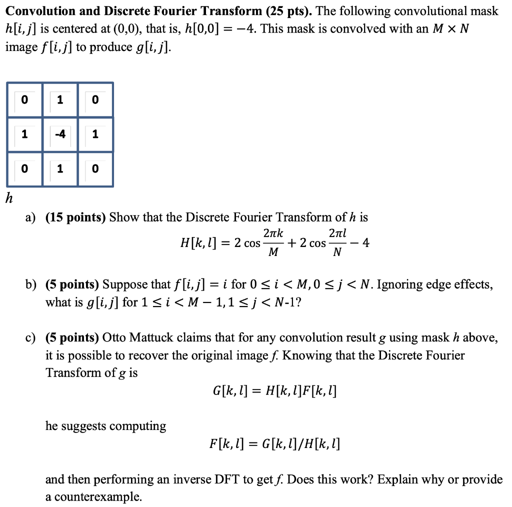 Convolution and Discrete Fourier Transform (25 pts). | Chegg.com