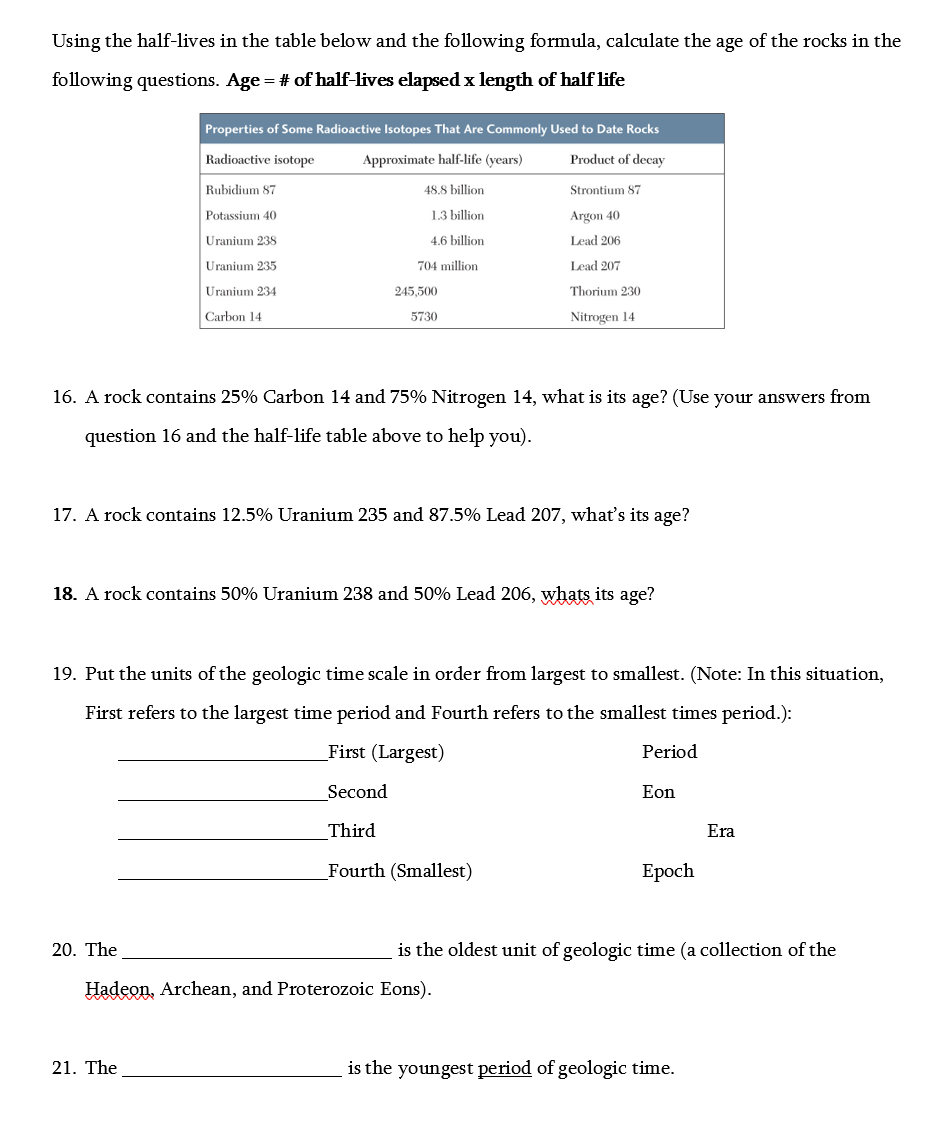 solved-using-the-half-lives-in-the-table-below-and-the-chegg