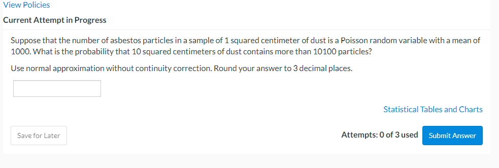 Solved Suppose that the number of asbestos particles in a | Chegg.com