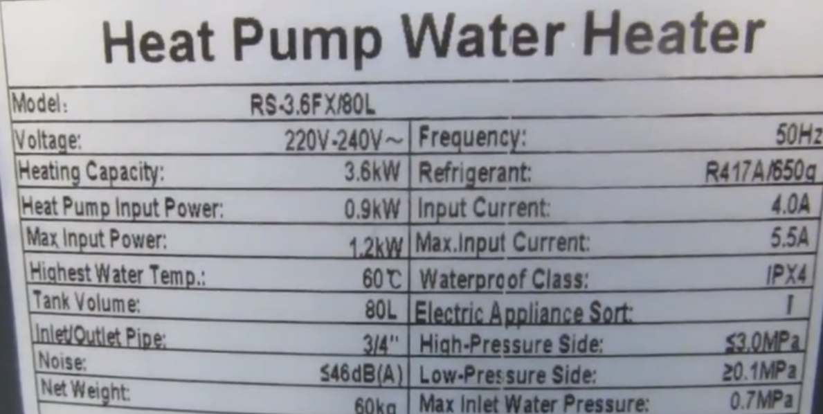 heat pump water heater cop