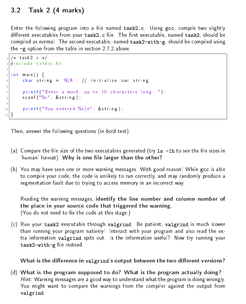 Solved Text File Of The Source Code: /* Task2.c */ #include | Chegg.com