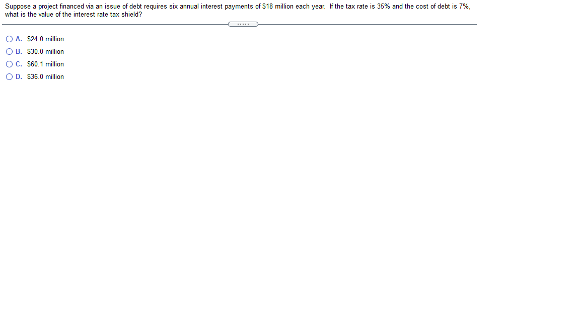 Solved Suppose a project financed via an issue of debt | Chegg.com
