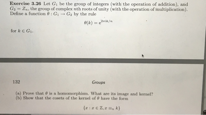 Solved Exercise 3.26 Let Gi be the group of integers (with | Chegg.com