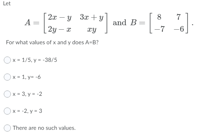 Solved Let 8 7 A 2x Y 3x Y 2y 2 Hu And B B 7o Chegg Com