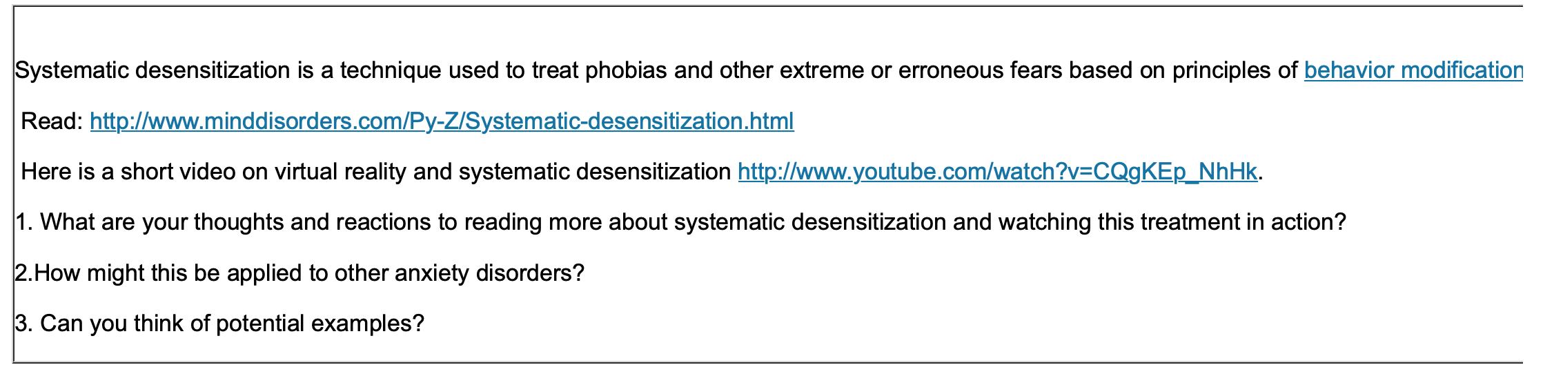 Solved Systematic desensitization is a technique used to | Chegg.com