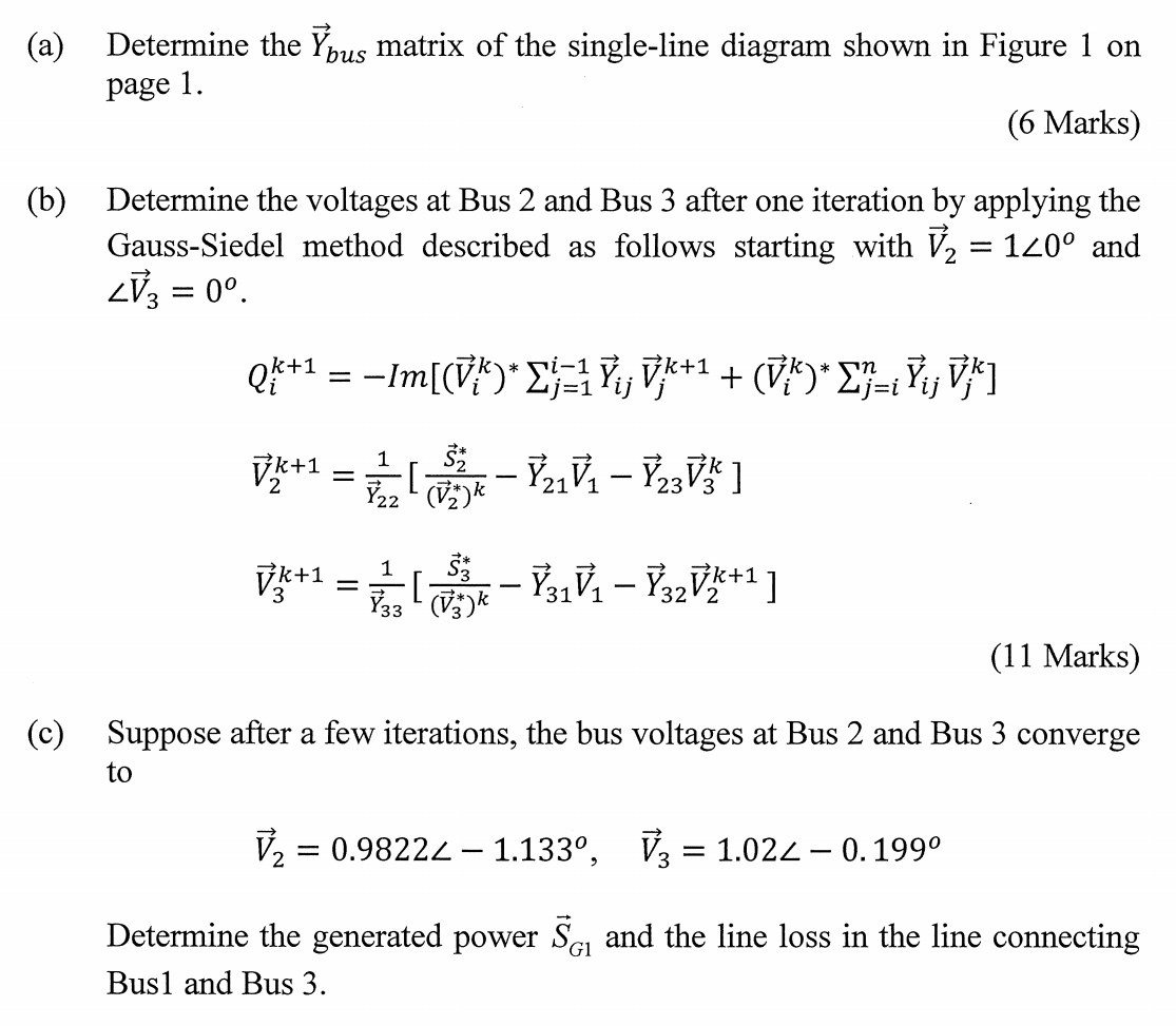 Solved 1. Consider The Power System Shown In Figure 1. The | Chegg.com