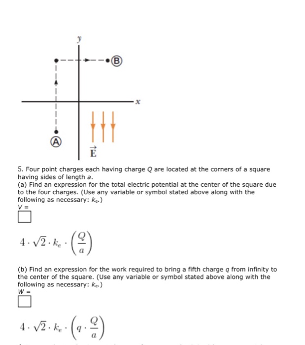 Solved 5. Four point charges each having charge Q are | Chegg.com