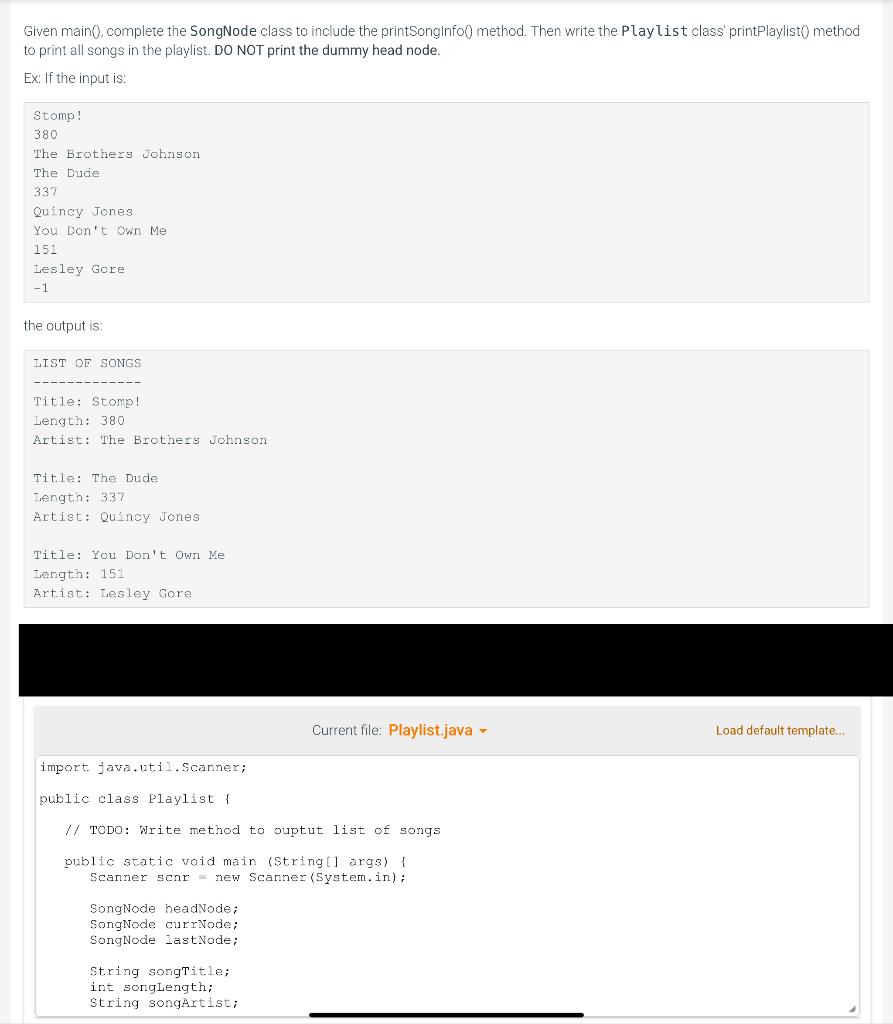 Solved JAVA Hi I would like help with this question | Chegg.com