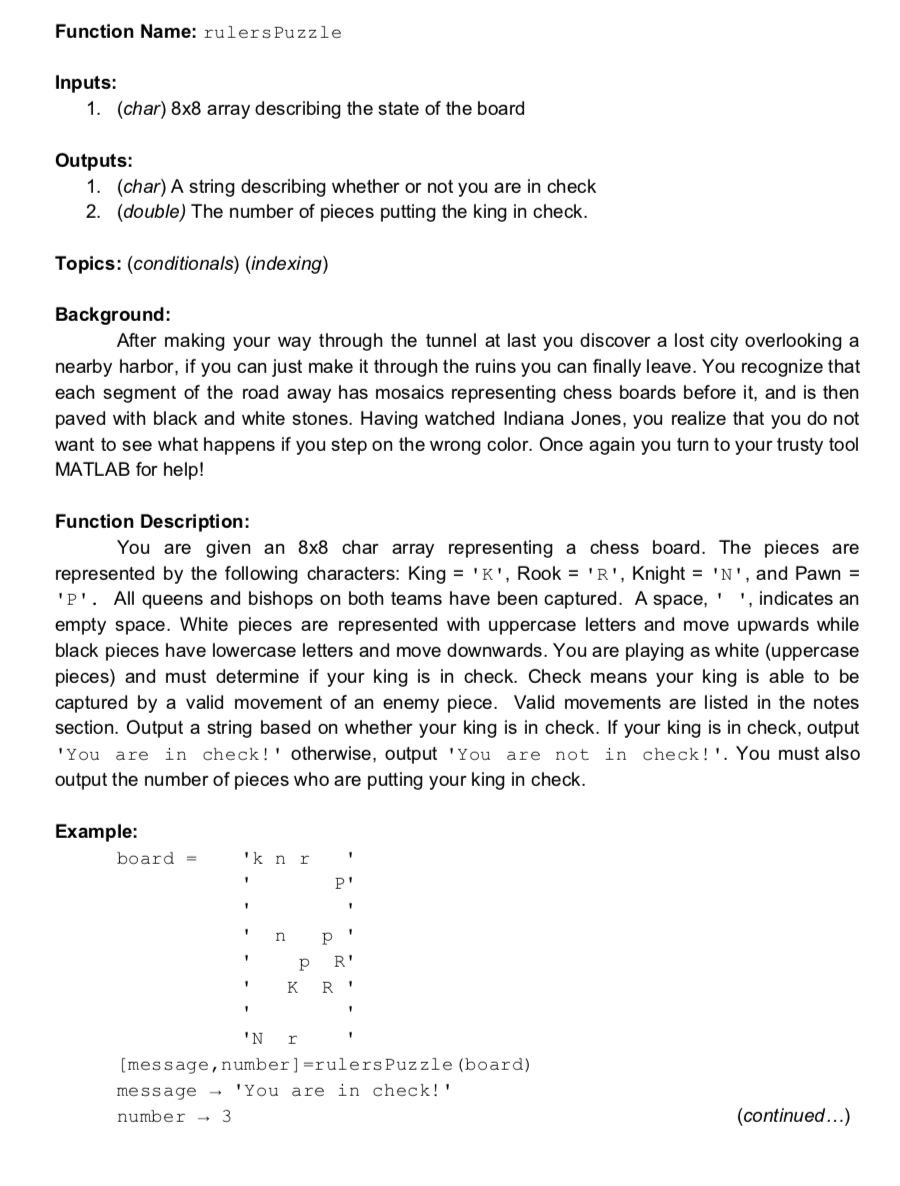 Function Name rulers Puzzle Inputs 1. (char) 8x8