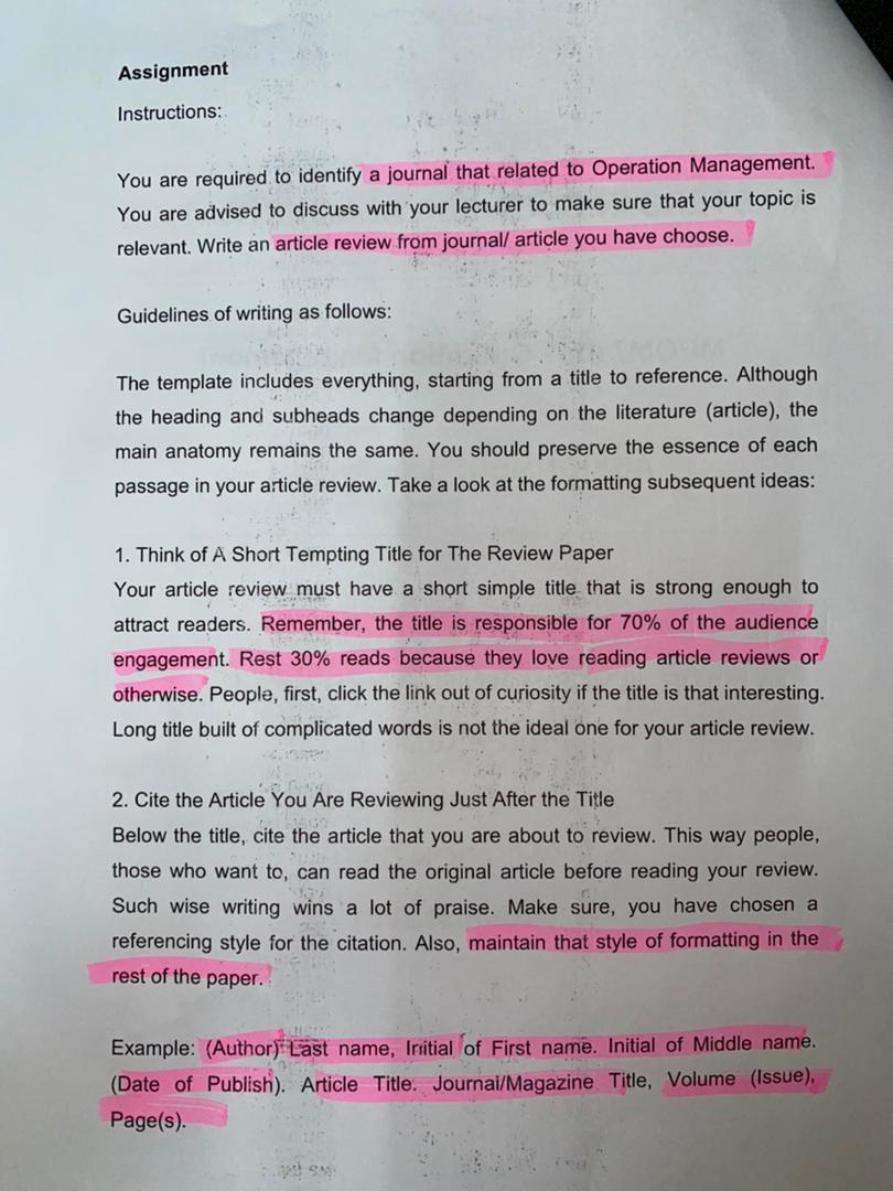 Solved Assignment Instructions: You are required to identify 