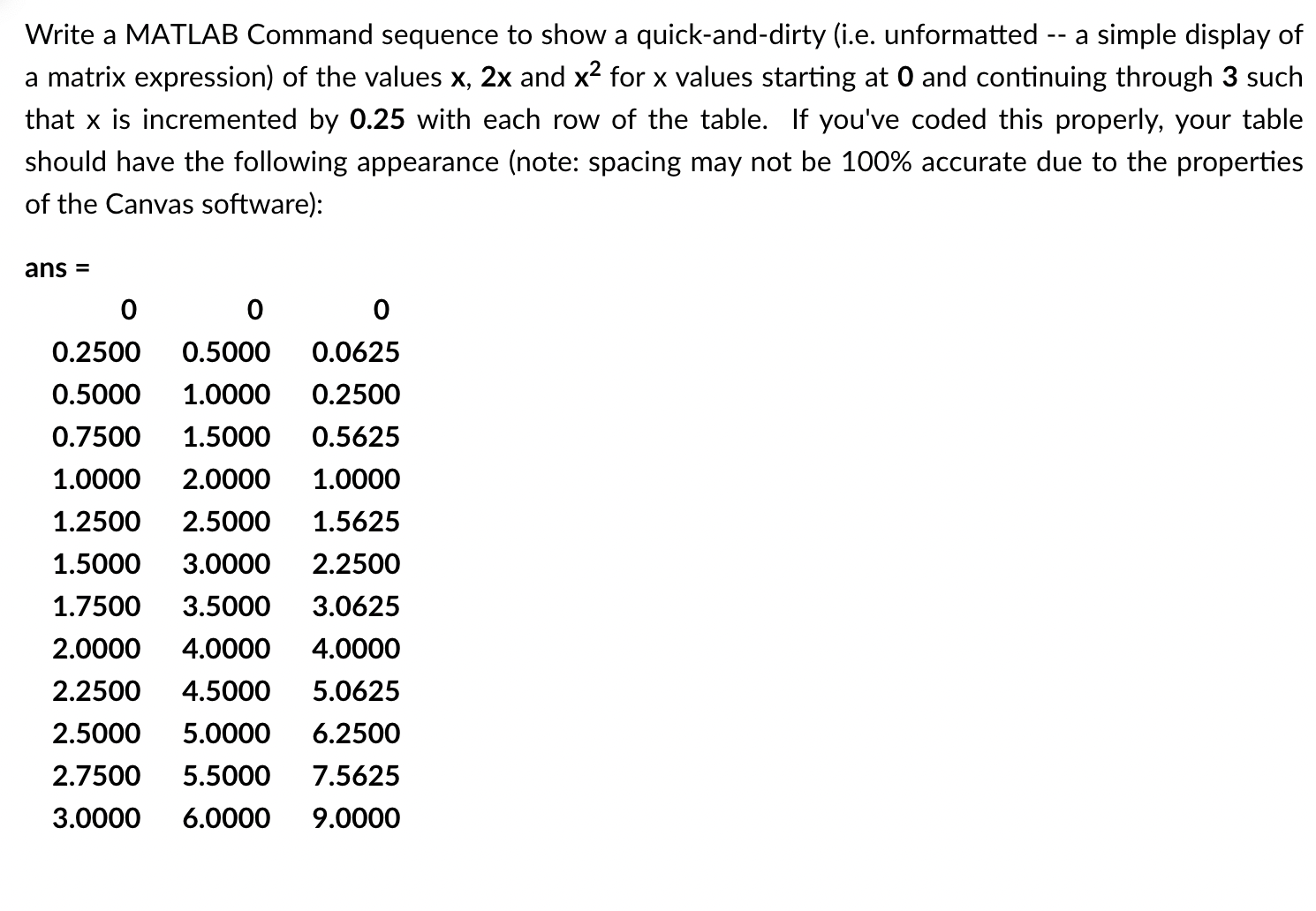 Solved Write a MATLAB Command sequence to show a | Chegg.com